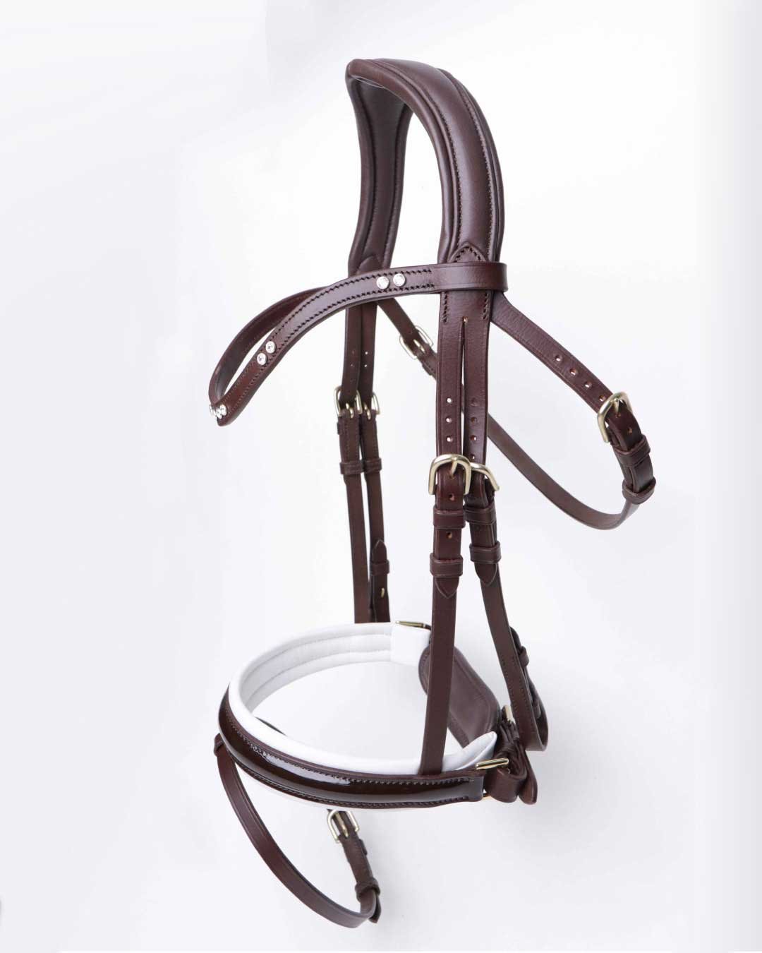 Soft leather comfort padded flash bridle dressage - Image 3