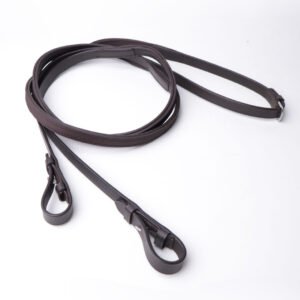 Leather Reins with Rubber Grip - Brown