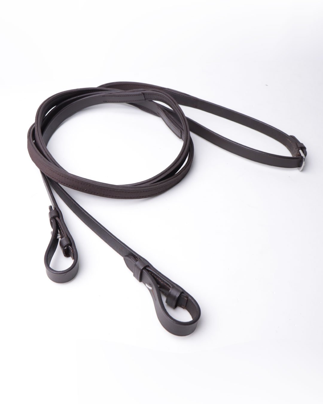 Leather Reins with Rubber Grip - Brown