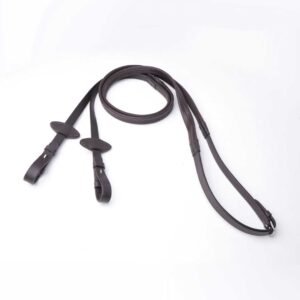 Leather Rubber Rein - Brown