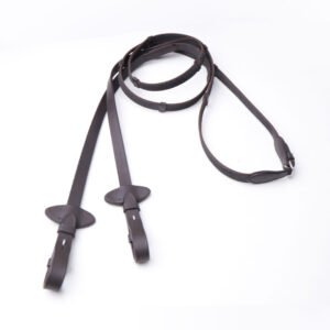 Leather Grip Rein with Stopper Changment - Brown