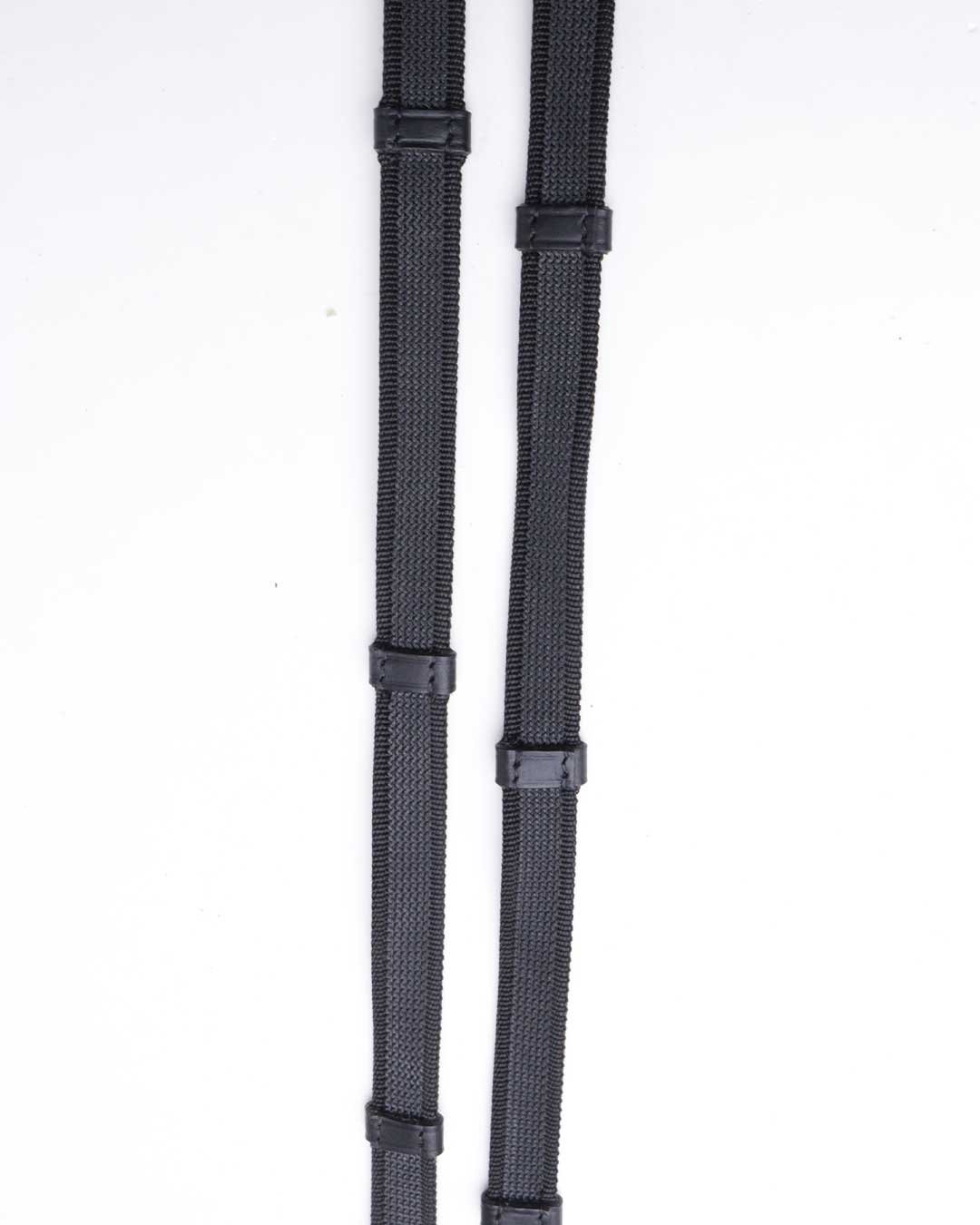 Leather Grip Rein with Stopper Changment - Black - Image 3