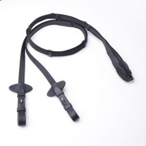 Leather Grip Rein with Stopper Changment - Black